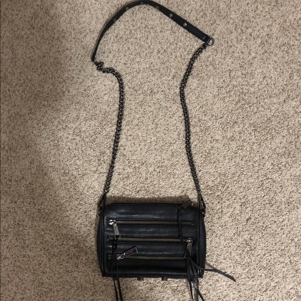Rebecca Minkoff black leather tassel purse